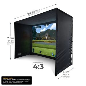 SimSPace Golf Enclosure - Platinum White Screen (3 x 2.5 x 1.5 Mtr)