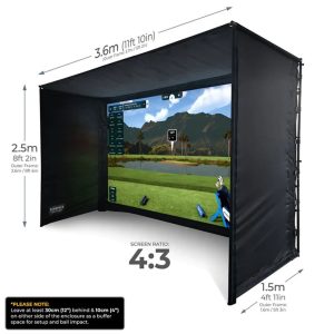 SimSPace Golf Enclosure - Platinum White Screen (3.6 x 2.5 x 1.5 Mtr)