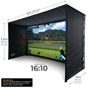 SimSPace Golf Enclosure - Platinum White Screen (4 x 2.5 x 1.5 Mtr)
