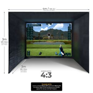 Golf Enclosure - Platinum White Screen (4 x 3 x 3 Mtr)